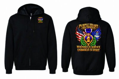 Unbroken in Spirit — Air Force Purple Heart Full-Zip Hooded Sweat Jacket
