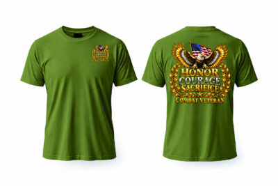 Honor Courage Combat Veteran  T-Shirt (8 Colors)
