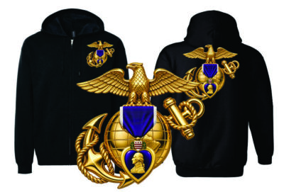 Marine Corps Enlisted EGA & Purple Heart Full-Zip Hooded Sweat Jacket