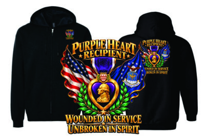 Unbroken in Spirit — Air Force Purple Heart Full-Zip Hooded Sweat Jacket